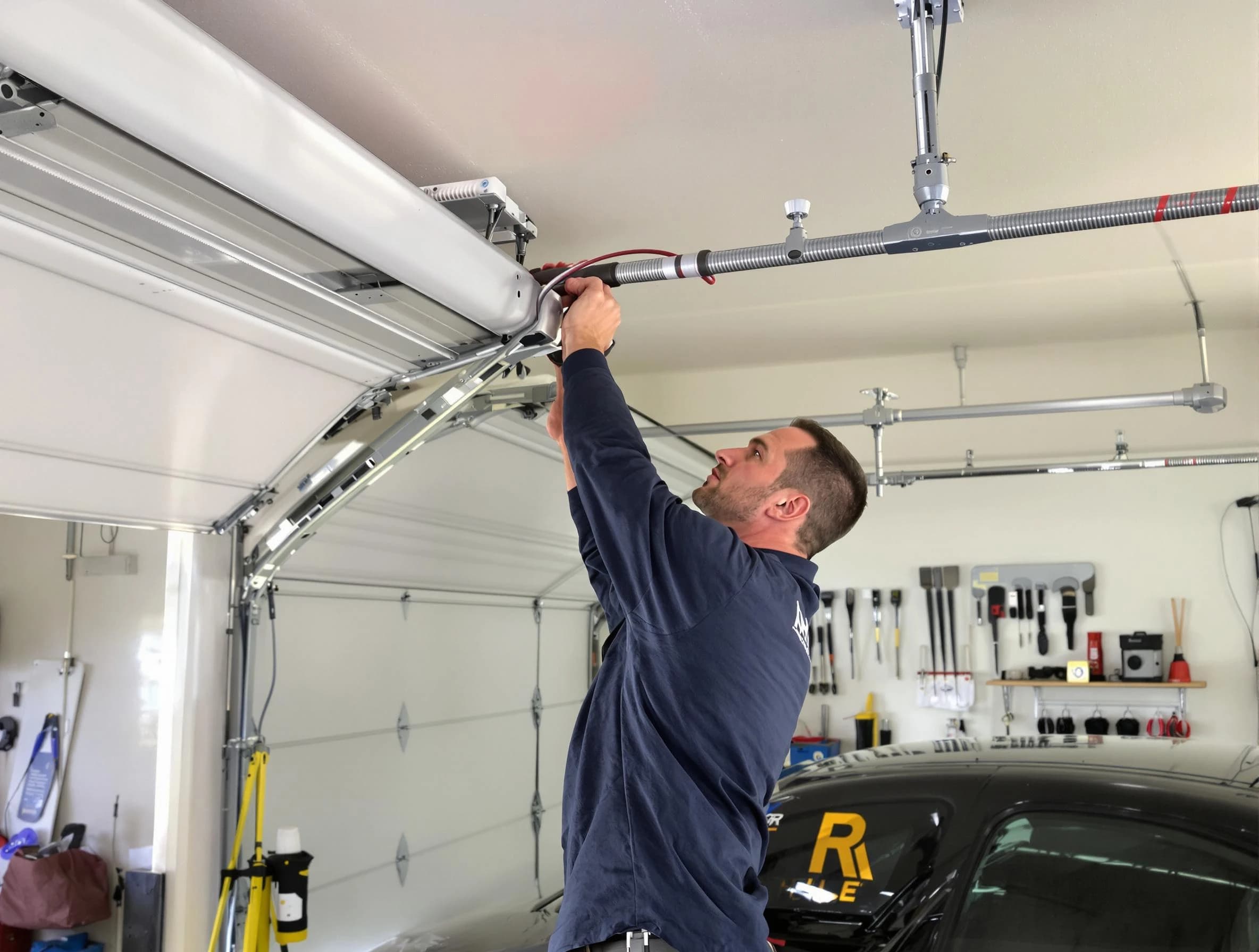 Milton Garage Door Repair technician performing garage door cable repair in Milton