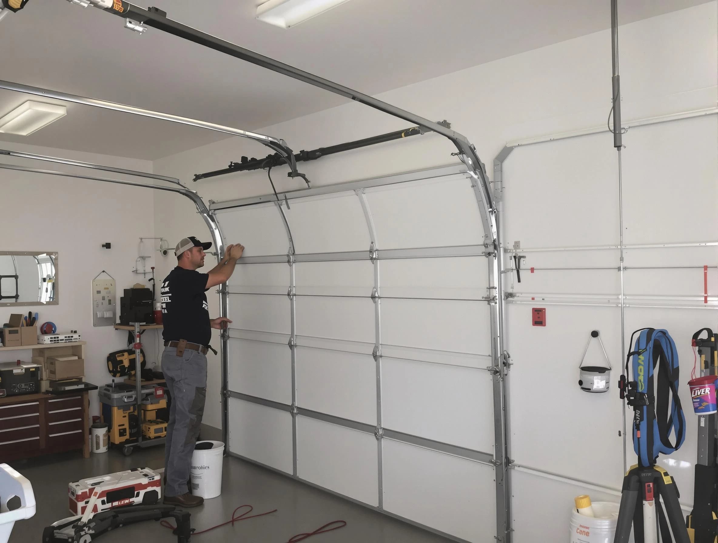 Milton Garage Door Repair team installing new garage door in Milton