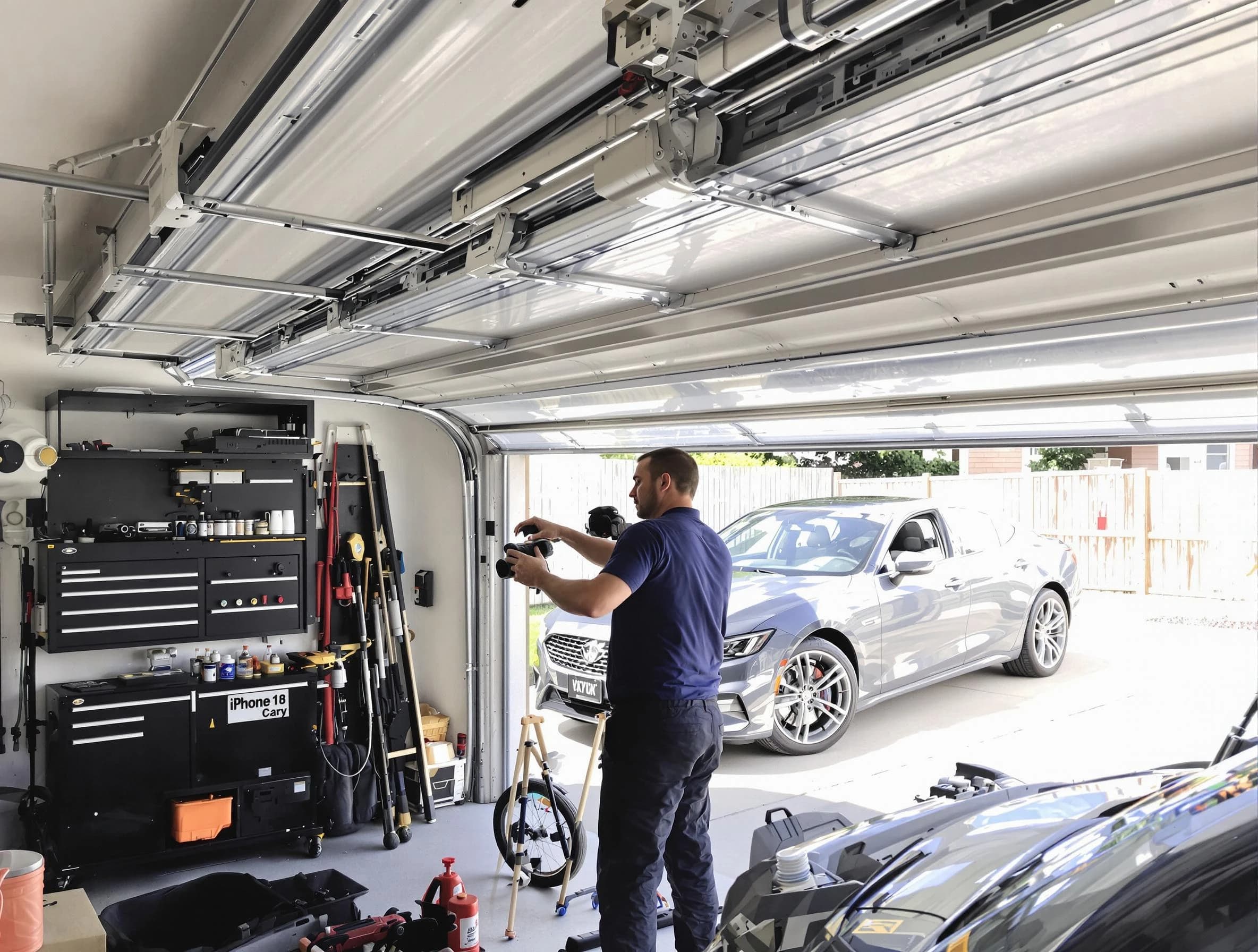 Milton Garage Door Repair technician fixing noisy garage door in Milton