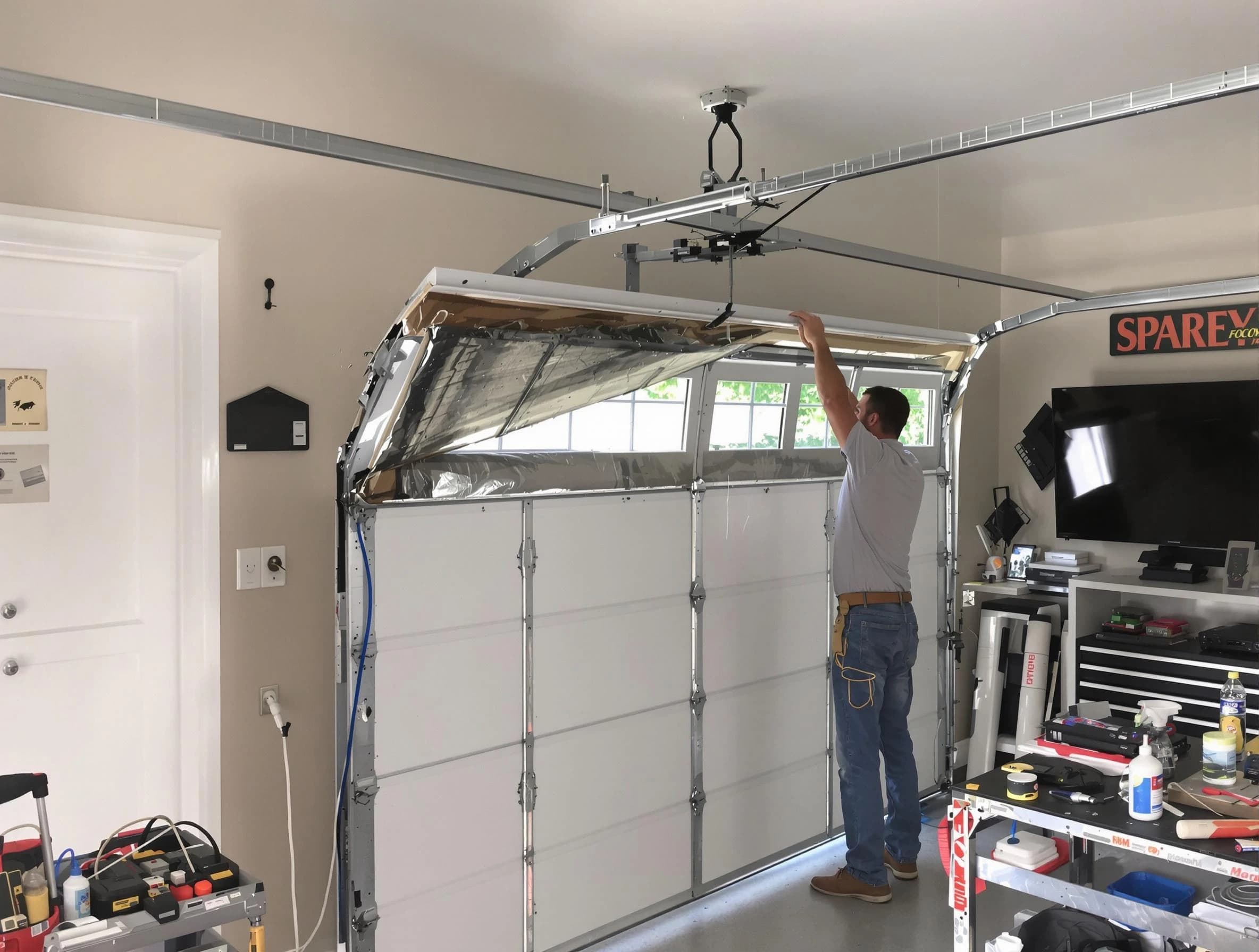 Garage door section replacement by Milton Garage Door Repair in Milton