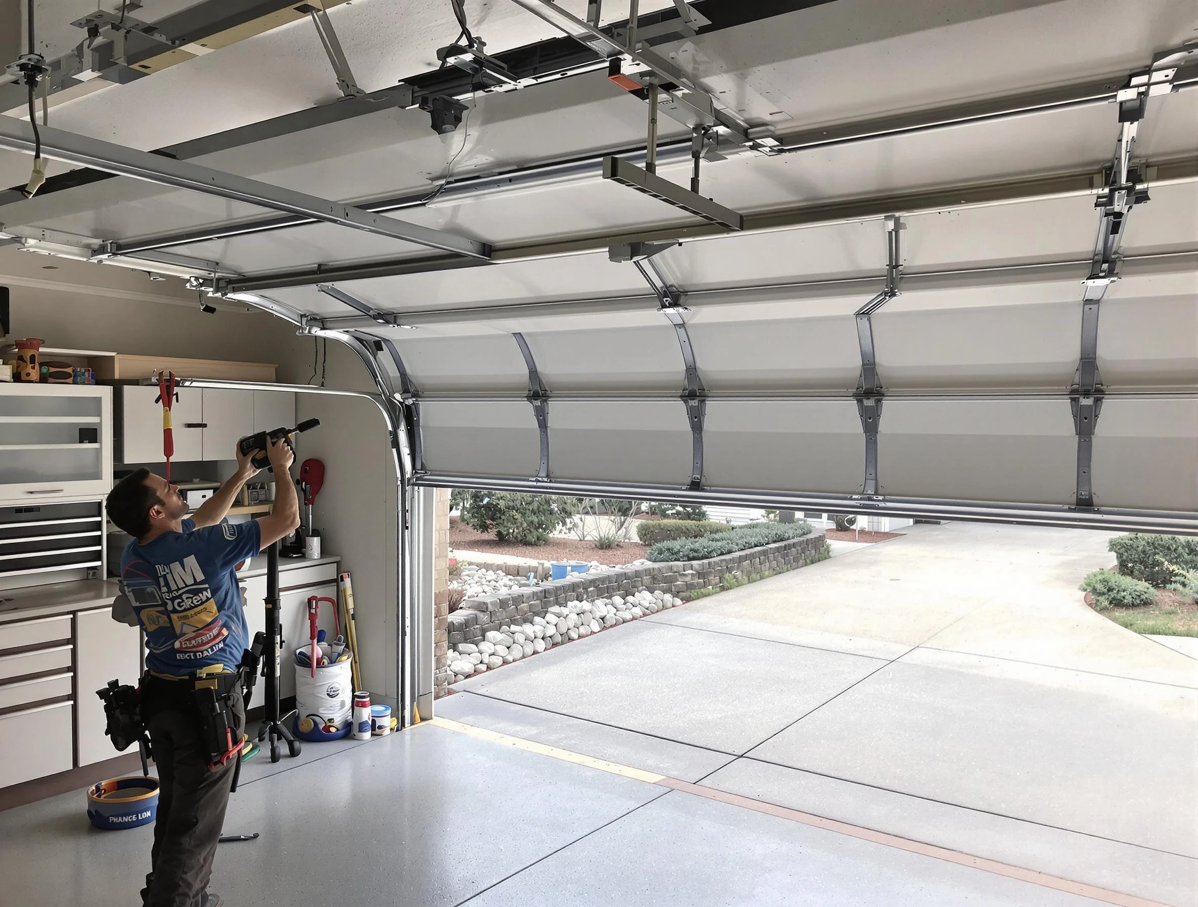 Garage door track repair service by Milton Garage Door Repair in Milton